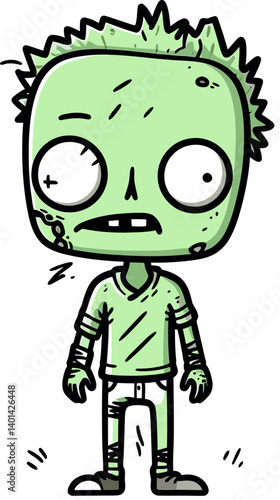 Zombie with Bloody Gash Horror Zombie with Mutilated Hand PNG