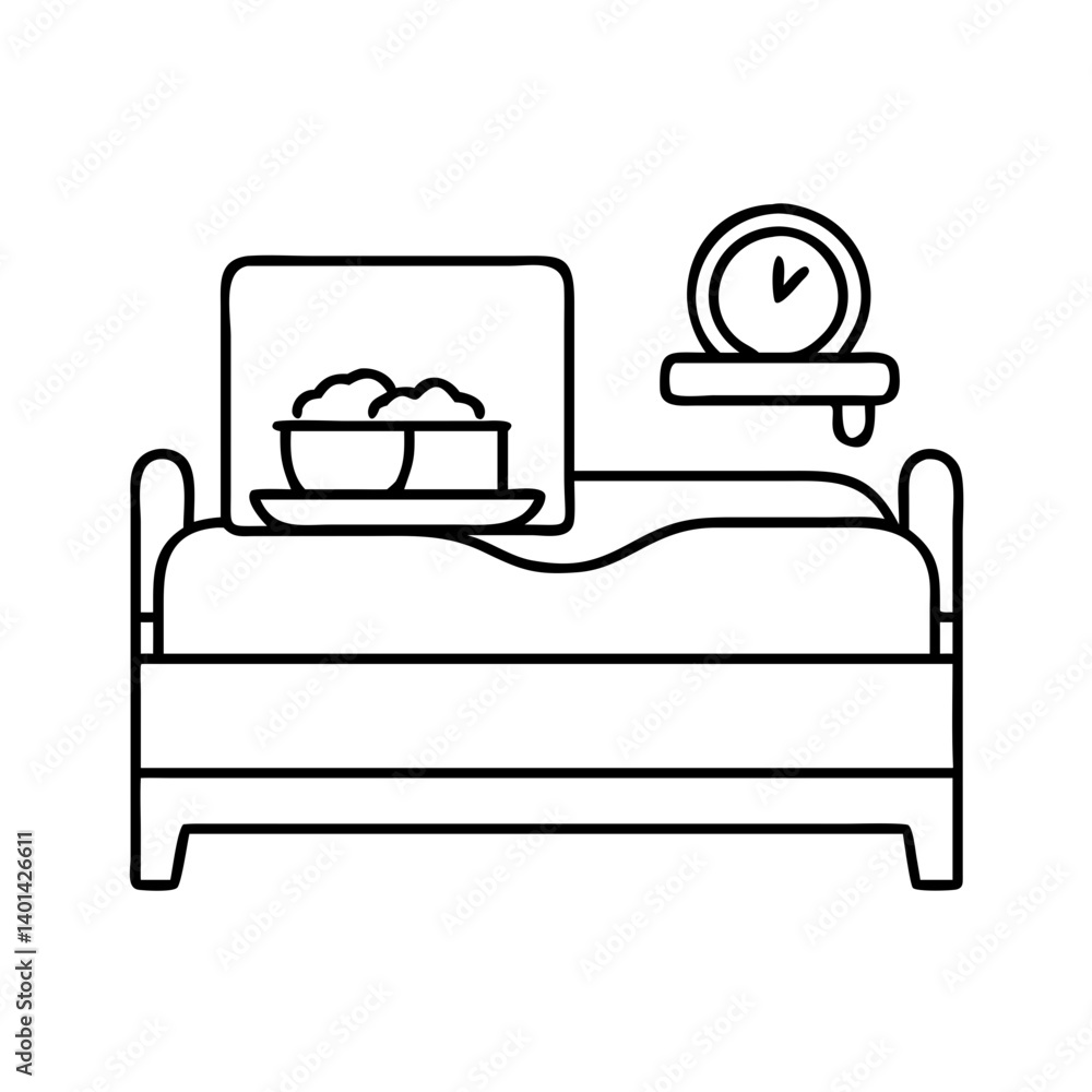breakfast in bed icon, breakfast in bed line art - simple line art of breakfast in bed, perfect for breakfast in bed logos and icons breakfast in bed icon, breakfast in bed line art - simple line art of breakfast in bed, perfect for breakfast in bed logos and icons