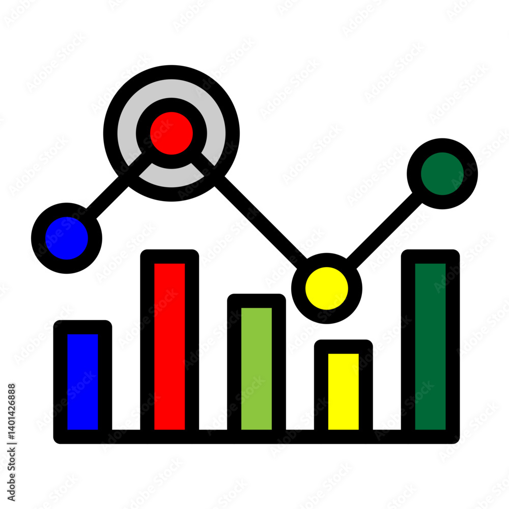 Market Analysis Vector Filled Icon Design Market Analysis Vector Filled Icon Design