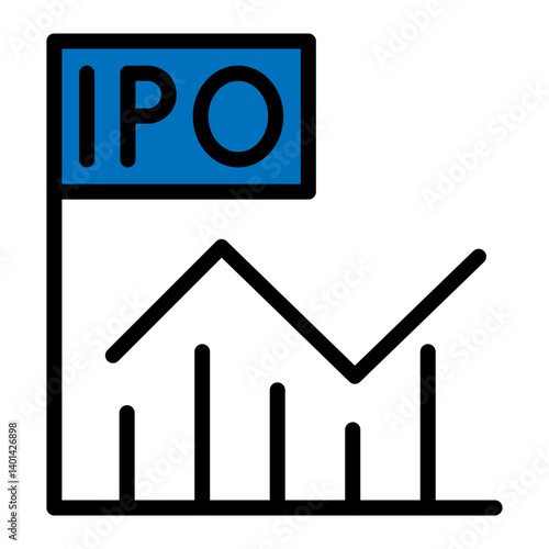 IPO (Initial Public Offering) Vector Filled Icon Design