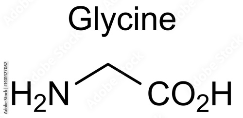 Chemical structure of glycine, drug substance