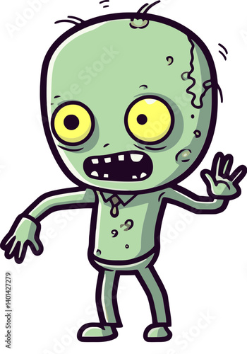 Zombie with Disfigured Limbs Undead Zombie with Battered Face SVG