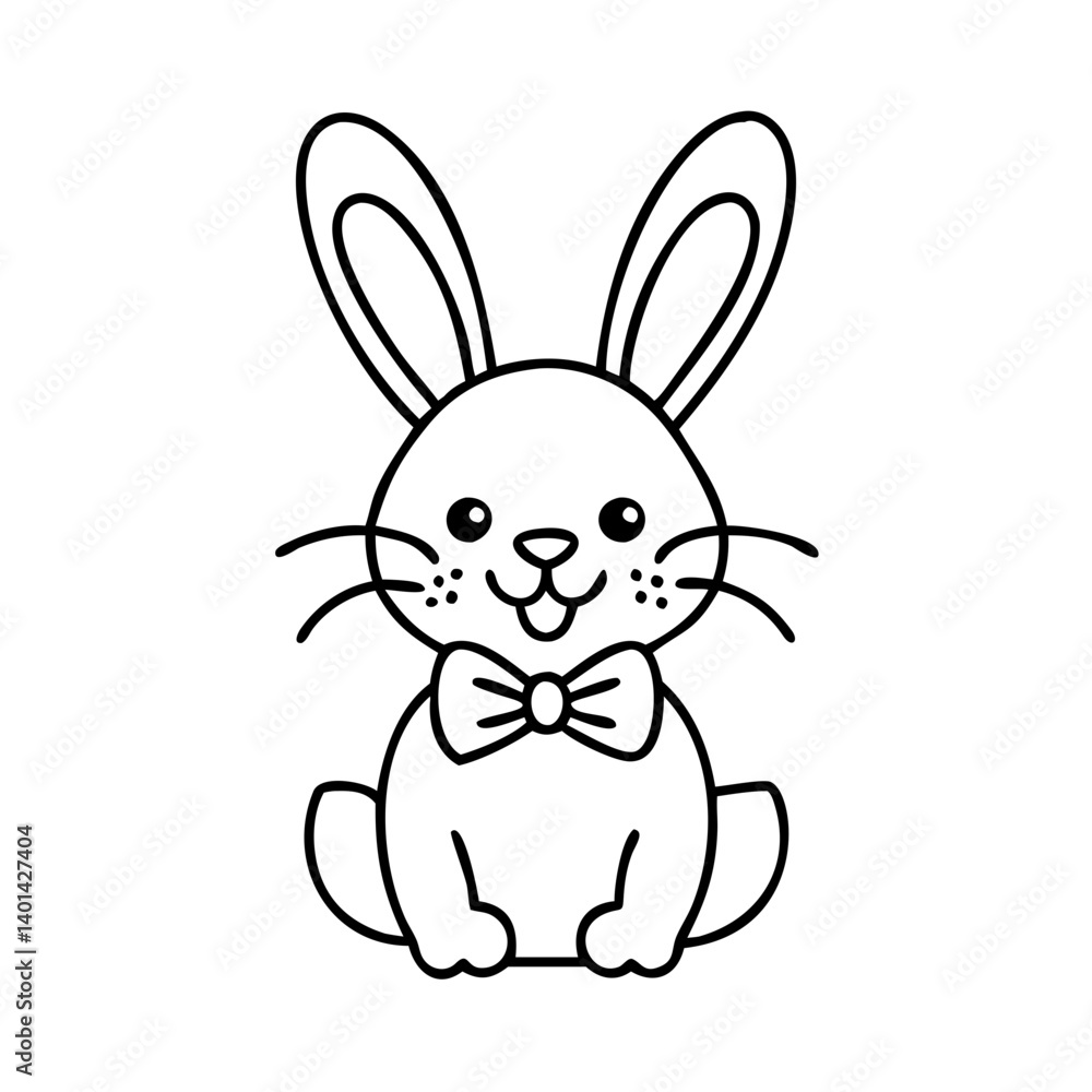 bunny with bow tie icon, bunny with bow tie line art - simple line art of bunny with bow tie, perfect for bunny with bow tie logos and icons bunny with bow tie icon, bunny with bow tie line art - simple line art of bunny with bow tie, perfect for bunny with bow tie logos and icons