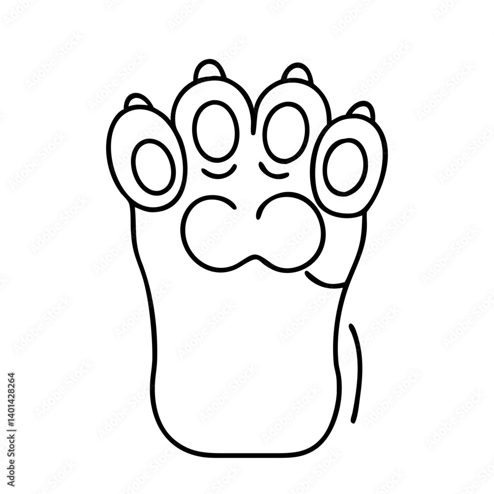 cat paw icon, cat paw line art - simple line art of cat paw, perfect for cat paw logos and icons cat paw icon, cat paw line art - simple line art of cat paw, perfect for cat paw logos and icons