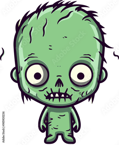 Walking Zombie with Uneven Gait Undead Zombie with Deformed Mouth PNG