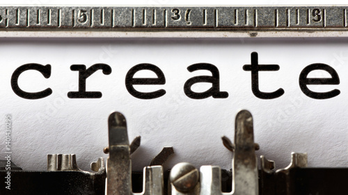 Vintage typewriter focusing on the word 
