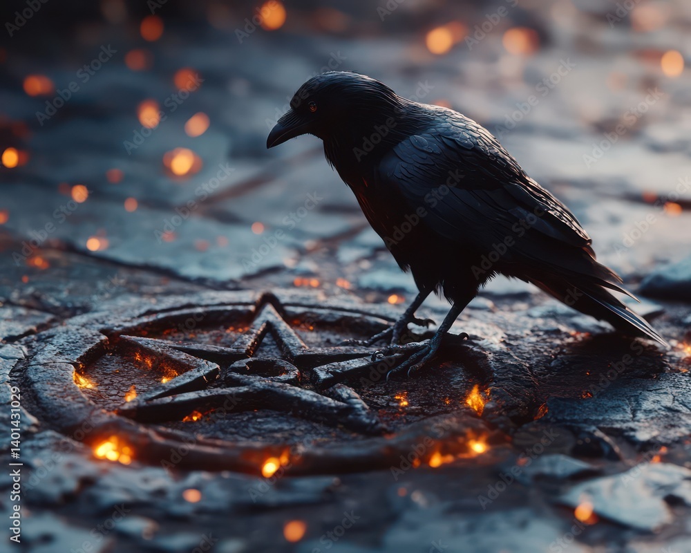 Obraz premium Dark raven mystical symbol