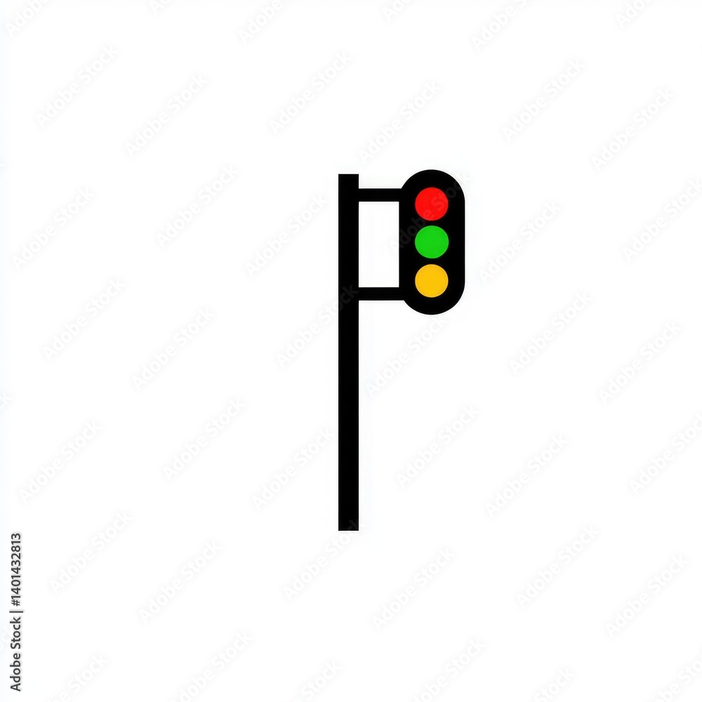 Traffic light icon. Simple illustration of a traffic light post with colored signals