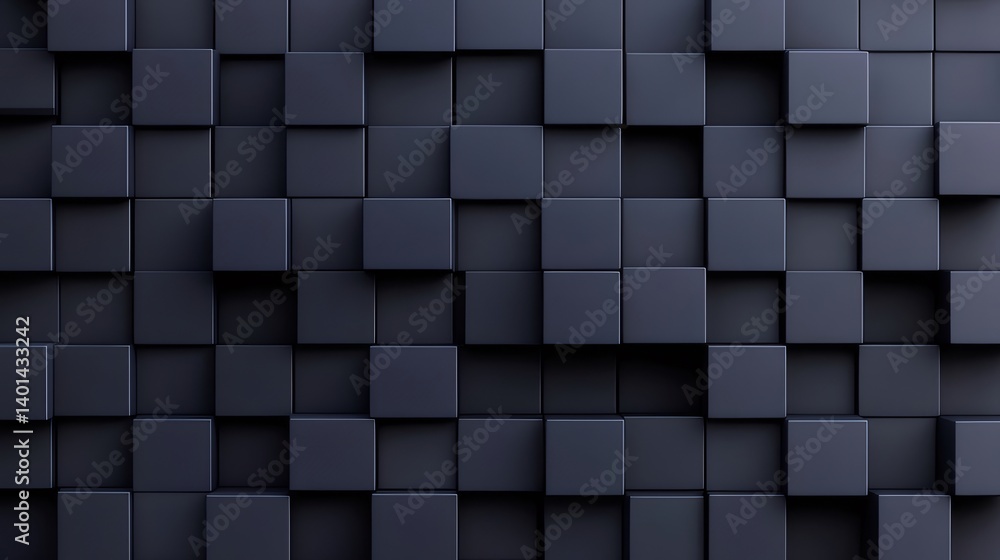 黒い立方体の3Dパターン抽象的背景光と影で構成された幾何学的デザイン 黒い立方体の3Dパターン抽象的背景光と影で構成された幾何学的デザイン