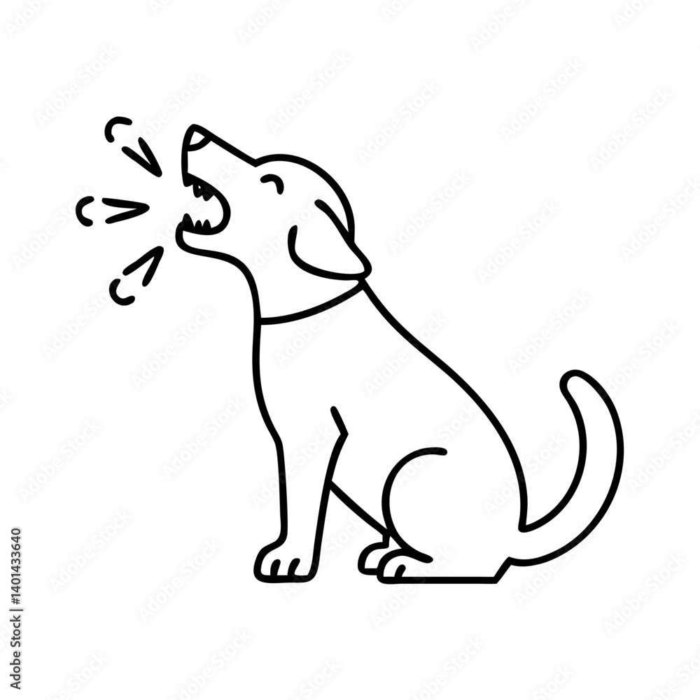 Obraz premium dog barking icon, dog barking line art - simple line art of dog barking, perfect for dog barking logos and icons