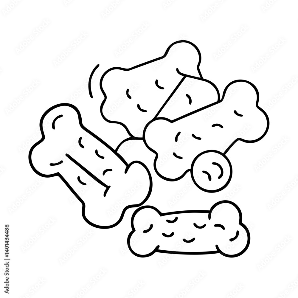 Obraz premium dog treats icon, dog treats line art - simple line art of dog treats, perfect for dog treats logos and icons