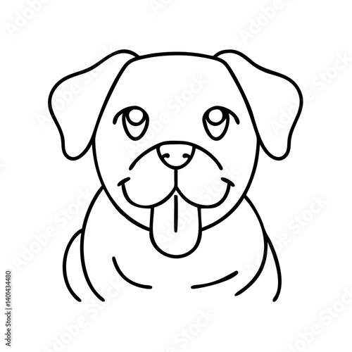 dog tongue out icon, dog tongue out line art - simple line art of dog tongue out, perfect for dog tongue out logos and icons
