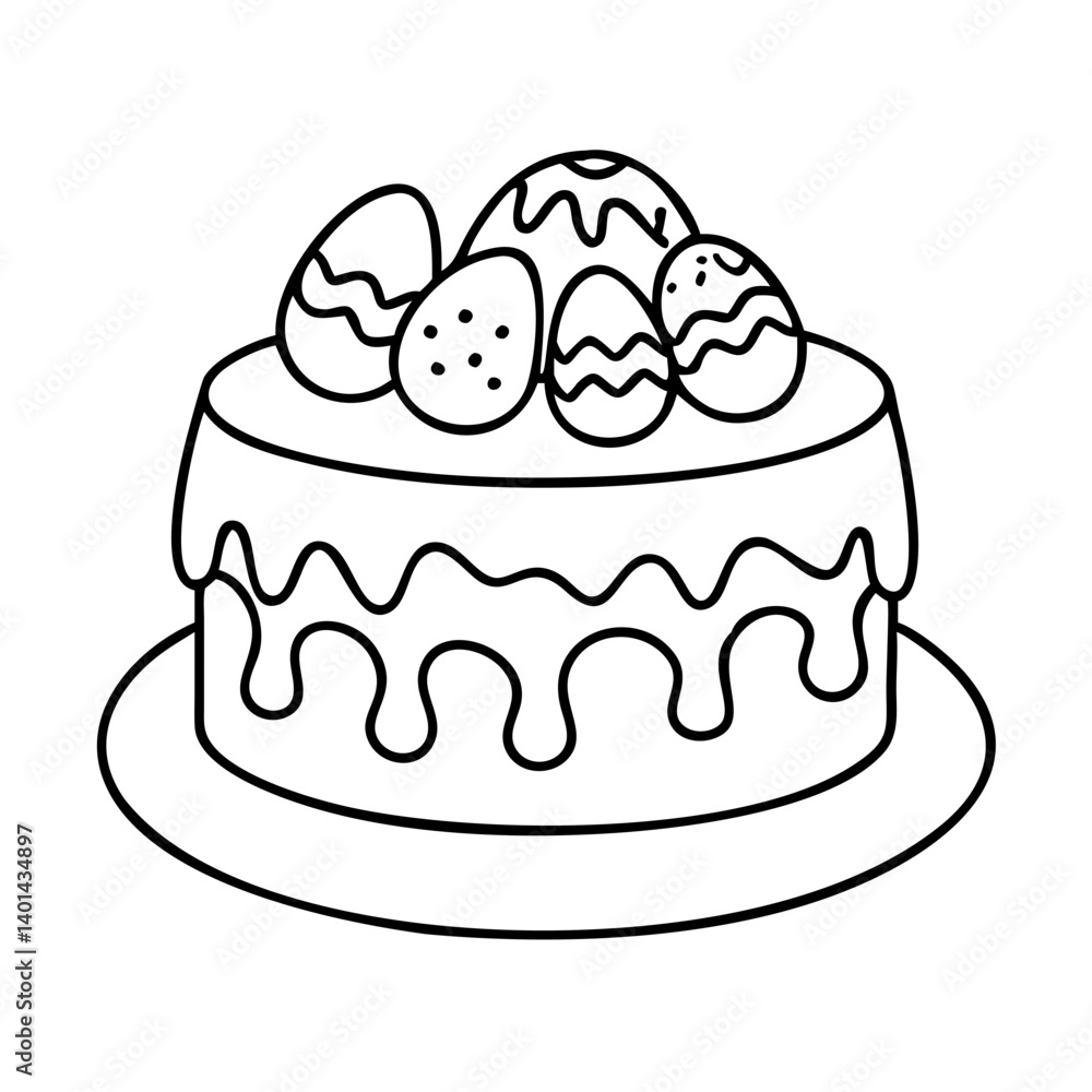 easter cake icon, easter cake line art - simple line art of easter cake, perfect for easter cake logos and icons easter cake icon, easter cake line art - simple line art of easter cake, perfect for easter cake logos and icons