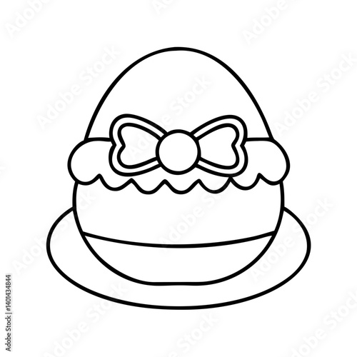 easter bonnet icon, easter bonnet line art - simple line art of easter bonnet, perfect for easter bonnet logos and icons