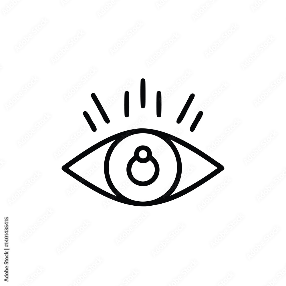 Minimalist Eye Illustration With Light Rays For Vision Concepts And Mystical Themes With A Clean Design Minimalist Eye Illustration With Light Rays For Vision Concepts And Mystical Themes With A Clean Design