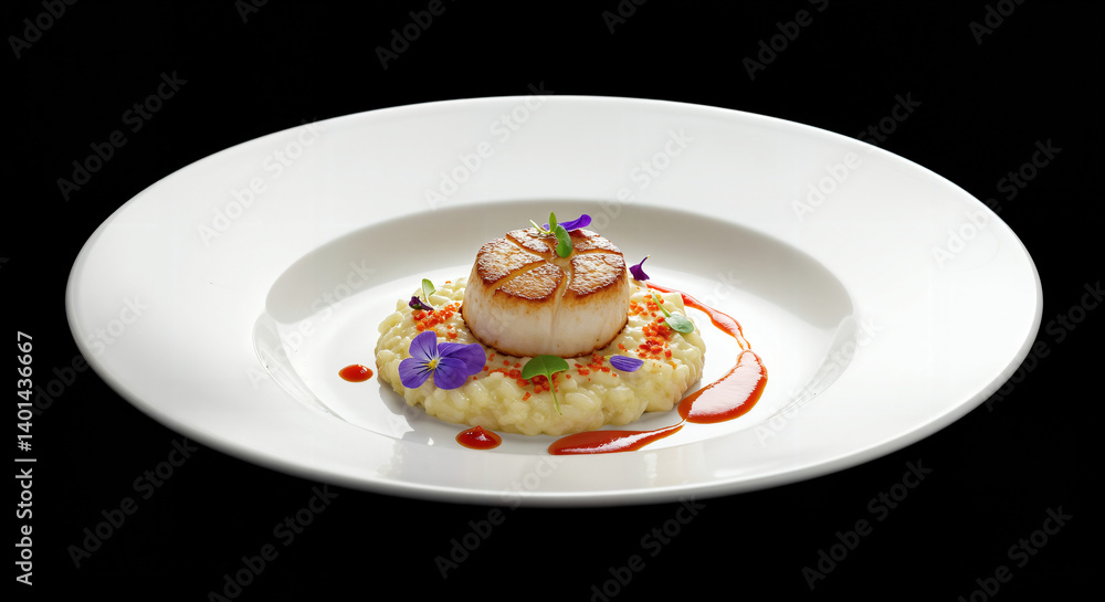 Fine dining plate close-up Fine dining plate close-up