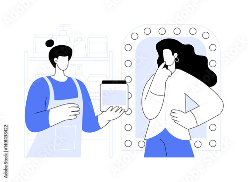 Hair product recommendations isolated cartoon vector illustrations.