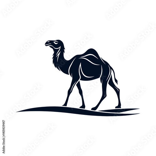 camel silhouette logo vector line art logo design