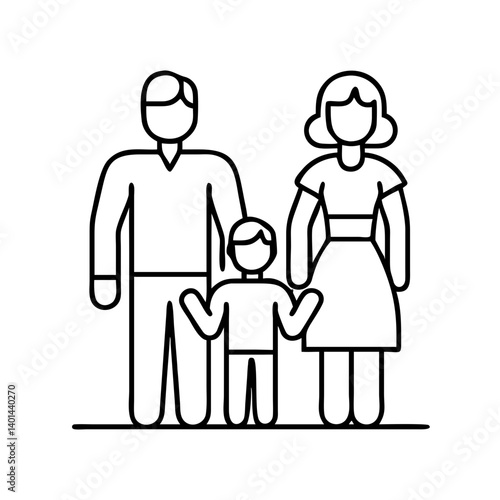 family outing icon, family outing line art - simple line art of family outing, perfect for family outing logos and icons