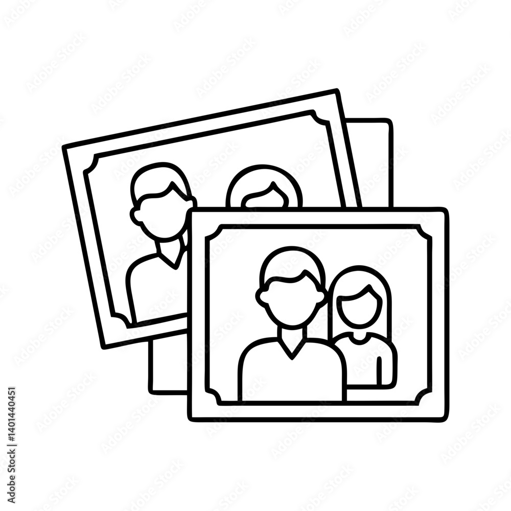 family photos icon, family photos line art - simple line art of family photos, perfect for family photos logos and icons family photos icon, family photos line art - simple line art of family photos, perfect for family photos logos and icons