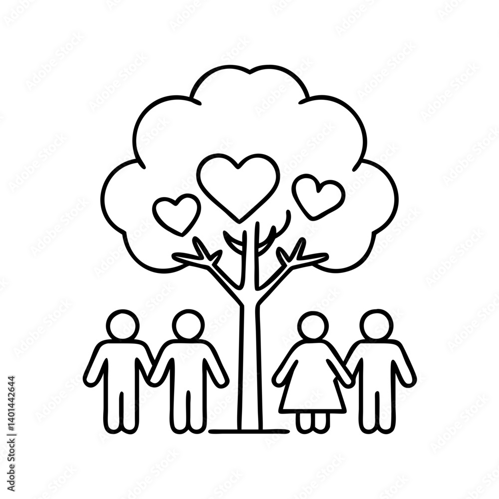family values tree icon, family values tree line art - simple line art of family values tree, perfect for family values tree logos and icons family values tree icon, family values tree line art - simple line art of family values tree, perfect for family values tree logos and icons