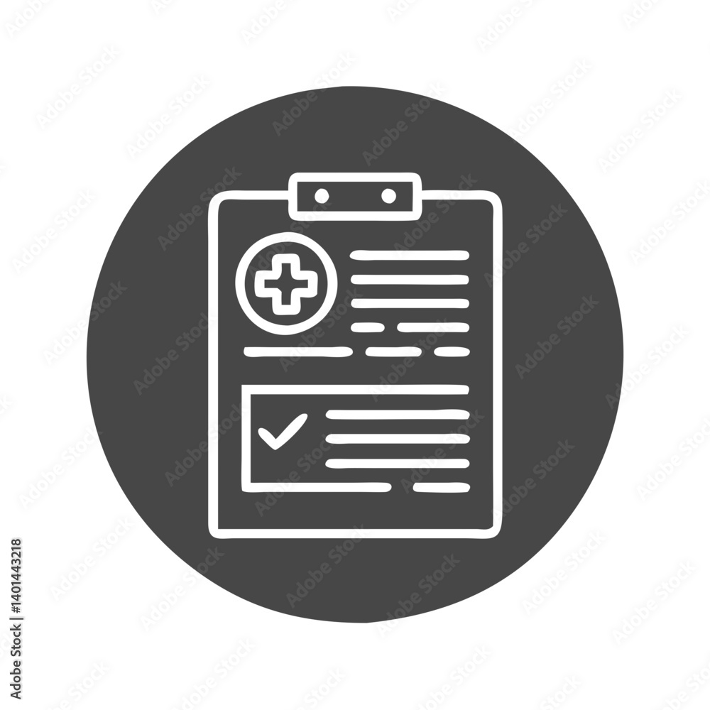 Medical report icon depicting health treatment information Medical report icon depicting health treatment information
