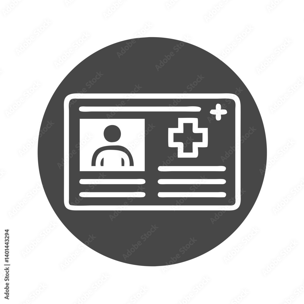Medical ID Card Icon Representing Health Information Medical ID Card Icon Representing Health Information