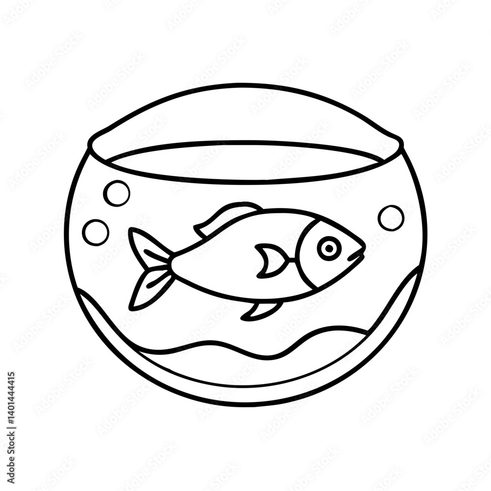 fish in bowl icon, fish in bowl line art - simple line art of fish in bowl, perfect for fish in bowl logos and icons fish in bowl icon, fish in bowl line art - simple line art of fish in bowl, perfect for fish in bowl logos and icons