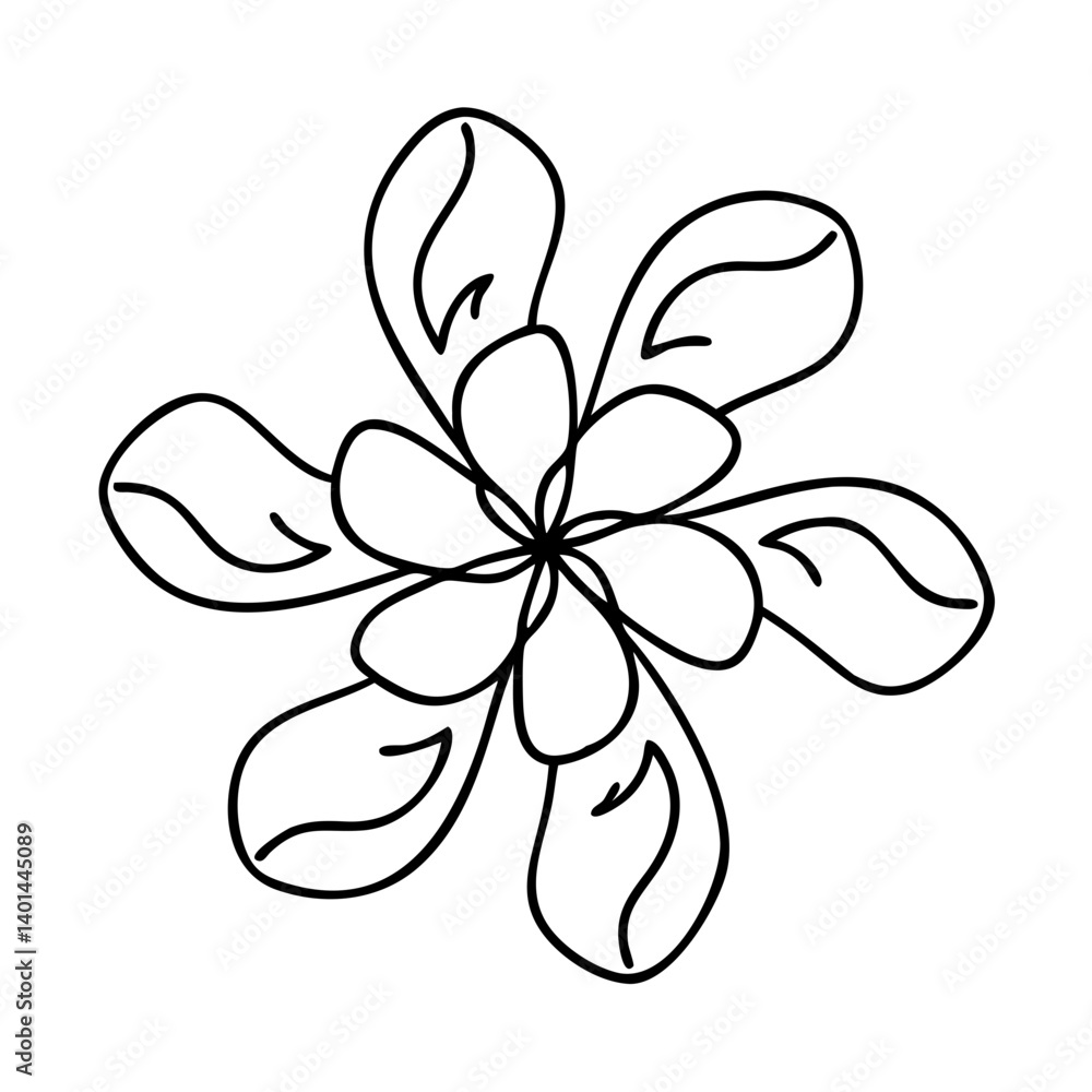 Fototapeta premium flower petals icon, flower petals line art - simple line art of flower petals, perfect for flower petals logos and icons