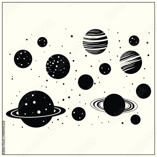Silhouette of Solar System Planets