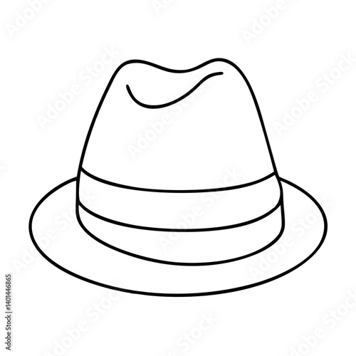 green fedora icon, green fedora line art - simple line art of green fedora, perfect for green fedora logos and icons