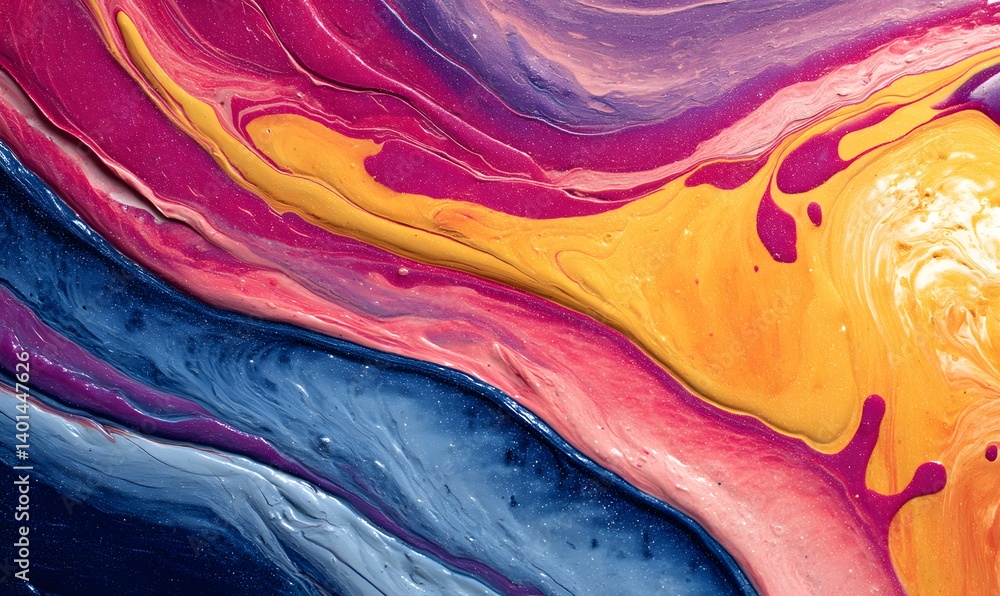 Fototapeta premium Abstract fluid art background with vibrant colors and swirling patterns creating a dynamic texture look