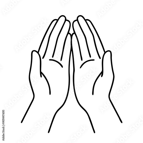 hands in prayer icon, hands in prayer line art - simple line art of hands in prayer, perfect for hands in prayer logos and icons