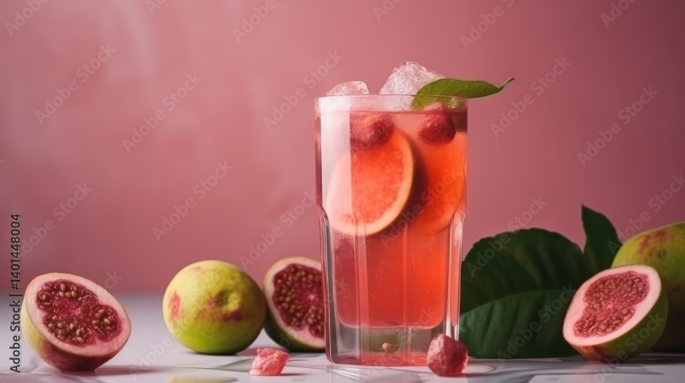 Refreshing fruit smoothie in glass vibrant colors healthy drink Refreshing fruit smoothie in glass vibrant colors healthy drink