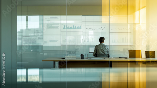 businessman looking at the analysis