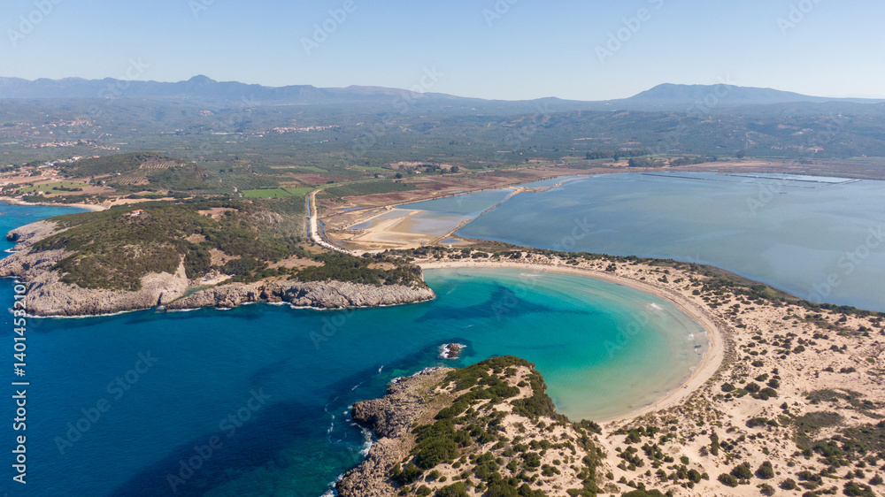 Obraz premium Voidokilia Beach in Messinia in the Mediterranean area. Greece