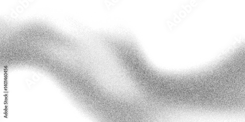 Abstract faded wave gradient with grit noise pattern overlay texture. Retro undulate sandy background with flowing line as particle noise stipple, sand granules halftone backdrop. Vector illustration