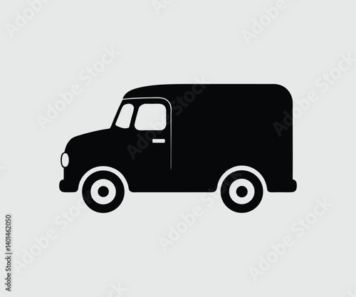 A Clean Delivery Vector Truck Silhouette isolated