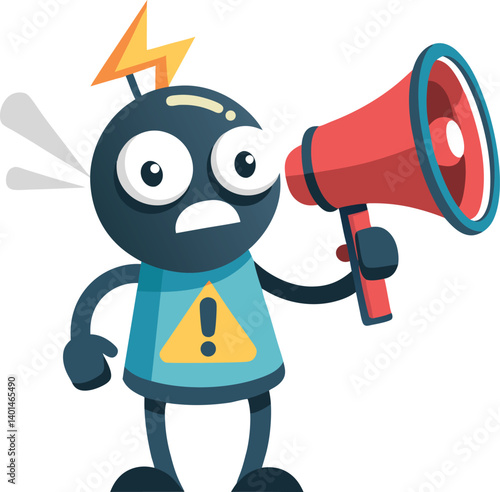 Error/Alert Character with Megaphone