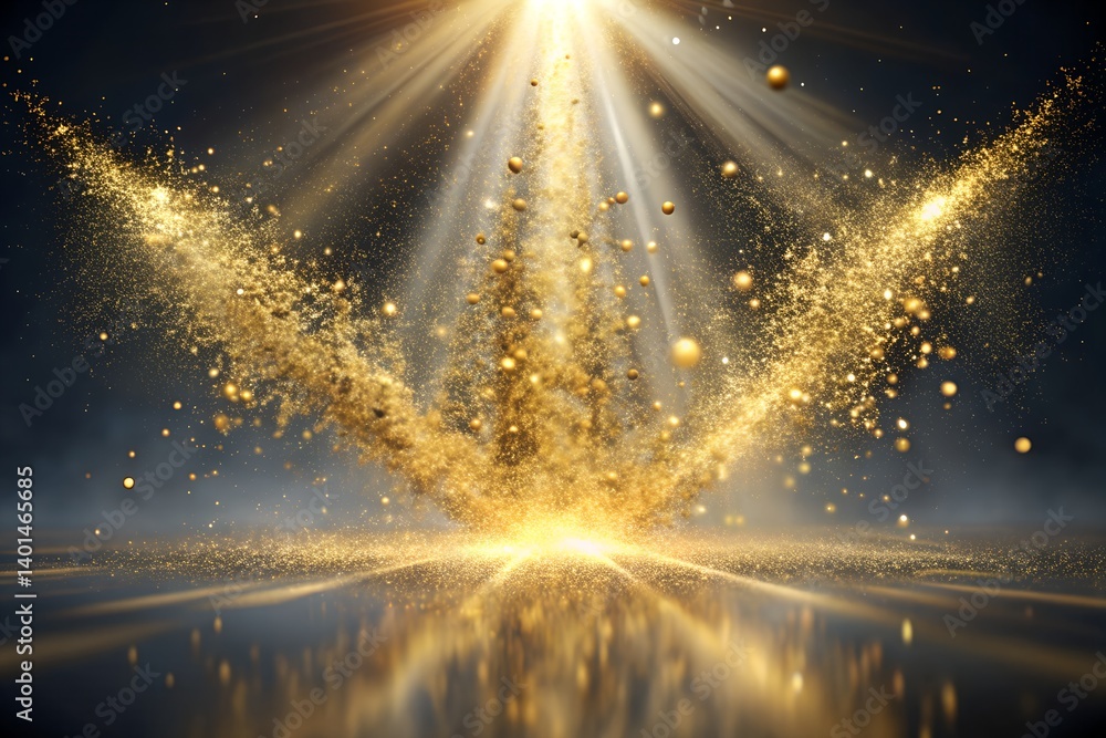 Divine Golden Light Beams with Floating Ash – Cinematic Power Effect