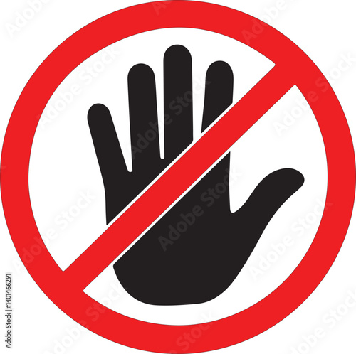 Do Not Touch Sign. Vector.