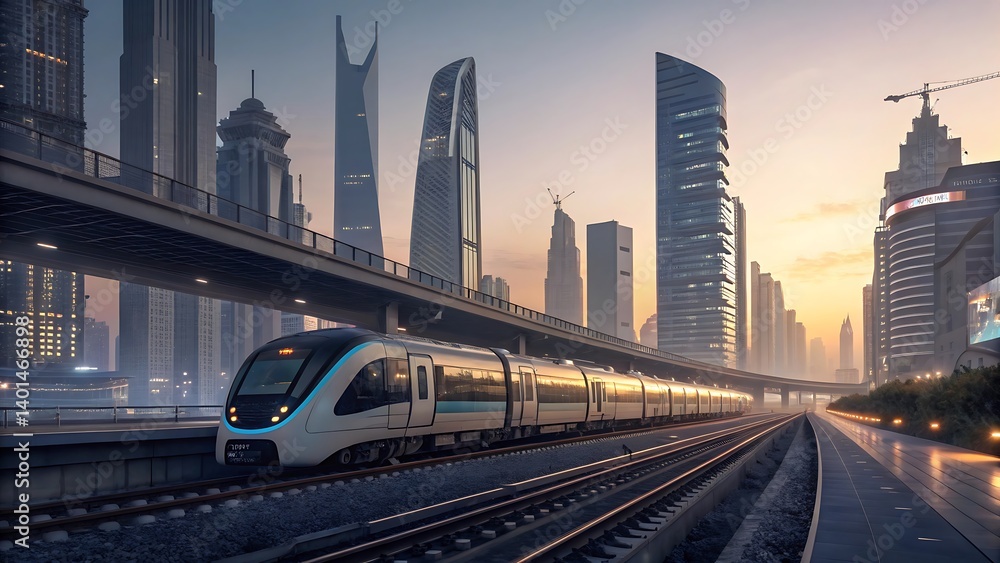 Naklejka premium new york city at night city, night, traffic, highway, urban, road, 