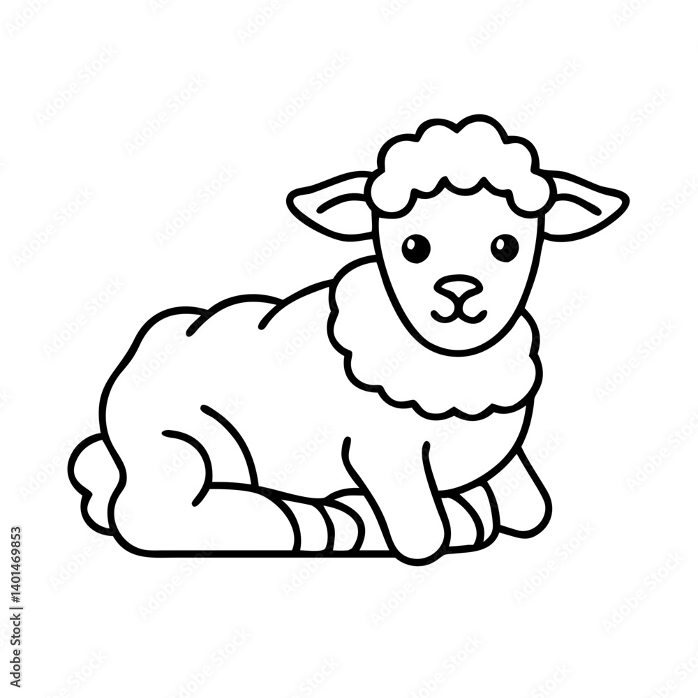lamb icon, lamb line art - simple line art of lamb, perfect for lamb logos and icons lamb icon, lamb line art - simple line art of lamb, perfect for lamb logos and icons