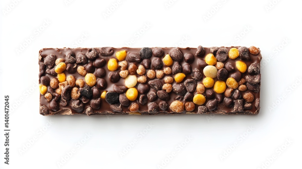 High Resolution Blank Chocolate and Cereal Bar on Pure White Background Still Life High Resolution Blank Chocolate and Cereal Bar on Pure White Background Still Life