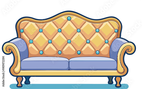 Furniture Sofa vector illustration in modern home furnishing