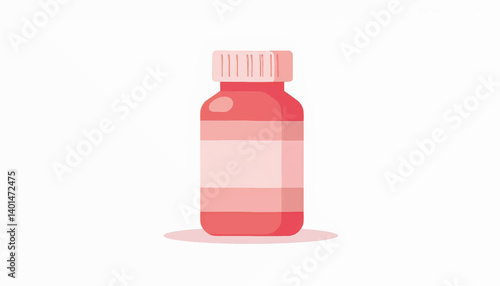 Allergy medicine bottle illustration on white background, health concept
