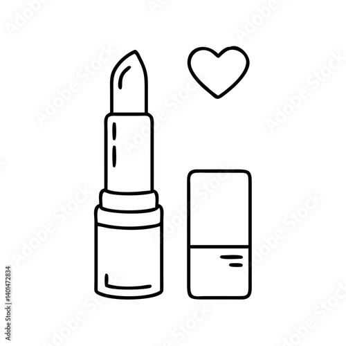 mom s favorite lipstick icon, mom s favorite lipstick line art - simple line art of mom s favorite lipstick, perfect for mom s favorite lipstick logos and icons