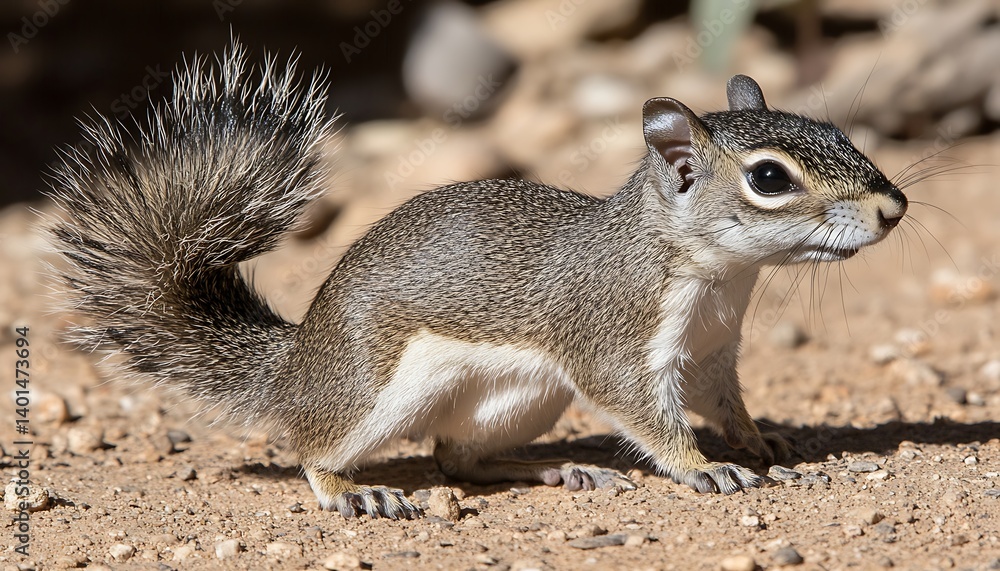 Fototapeta premium Squirrel on Desert Ground