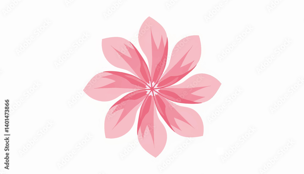 Obraz premium Abstract geometric flower illustration with pink petals, artistic design