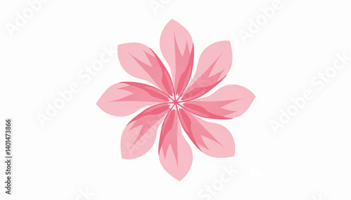 Abstract geometric flower illustration with pink petals, artistic design